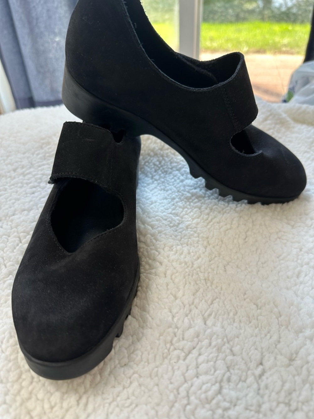 Arche Black Suede Mary Jane Bahzem Chunky Comfort Sole Shoes French Luxury sz 6